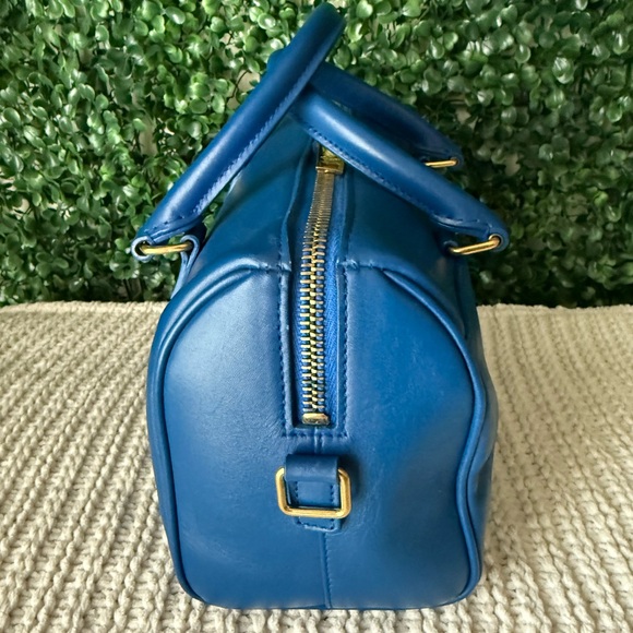Saint Laurent Blue Leather Mini Duffle Bag Authentic - Picture 2 of 10